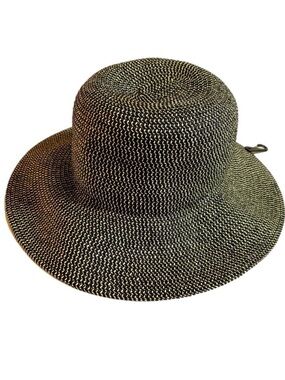 SONOMA 78% Cotton Black White Wide-Brimmed Hat Packable Adjustable Size UPG 50+.